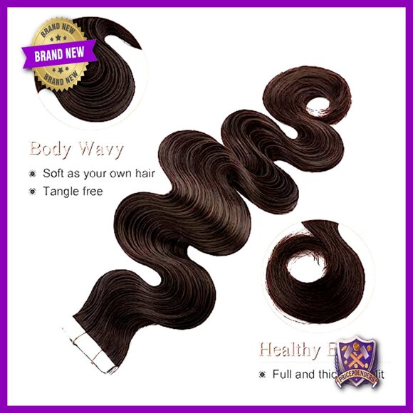 20pcs Human Hair Tape-In Extensions 14 Inch Body Wave Seamless Weft main image 3